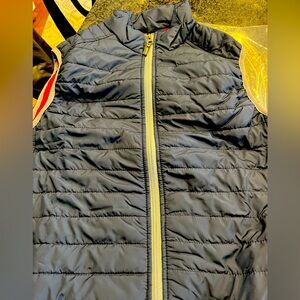 Oobe Men’s Navy Quilted Vest with Red and Tan Accents